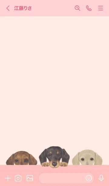 [LINE着せ替え] ワンワン - ダックスフンド - 桜 ピンクの画像3