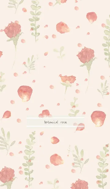 [LINE着せ替え] Simple botanical rose -beige-の画像1