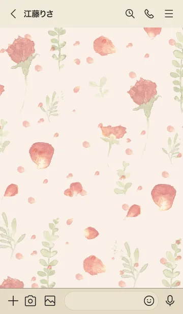 [LINE着せ替え] Simple botanical rose -beige-の画像3