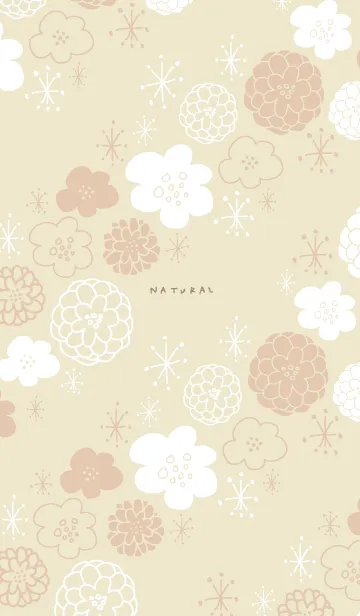 [LINE着せ替え] 白とベージュのお花 キラキラ24の画像1