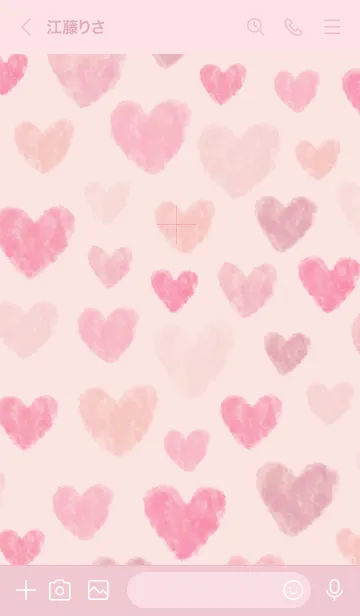 [LINE着せ替え] 水彩ピンクハート たくさん13の画像3