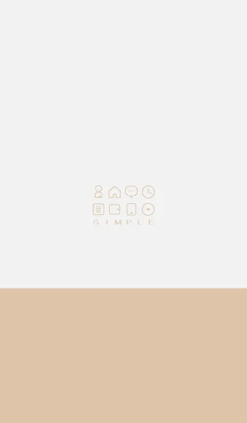 [LINE着せ替え] シンプル（white brown)V.996の画像1