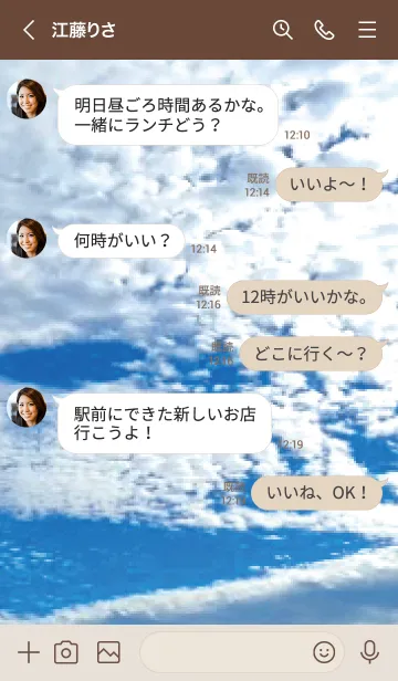 [LINE着せ替え] 茶色 : Blue Skyの画像4