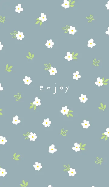 [LINE着せ替え] 白い小花 くすみカラー17の画像1