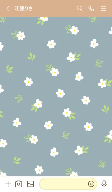 [LINE着せ替え] 白い小花 くすみカラー17の画像3