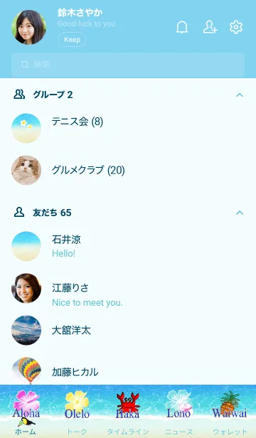 [LINE着せ替え] 水彩画♡ハワイ＊ALOHA+259の画像2