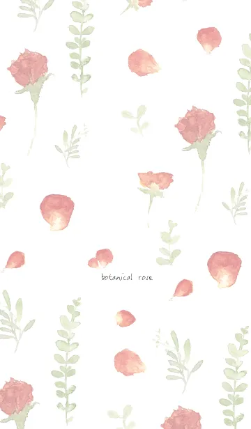 [LINE着せ替え] Simple botanical rose - white-の画像1