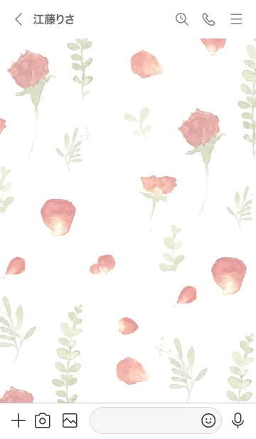 [LINE着せ替え] Simple botanical rose - white-の画像3