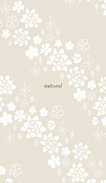 [LINE着せ替え] 花キラキラ 斜め ベージュ3の画像1