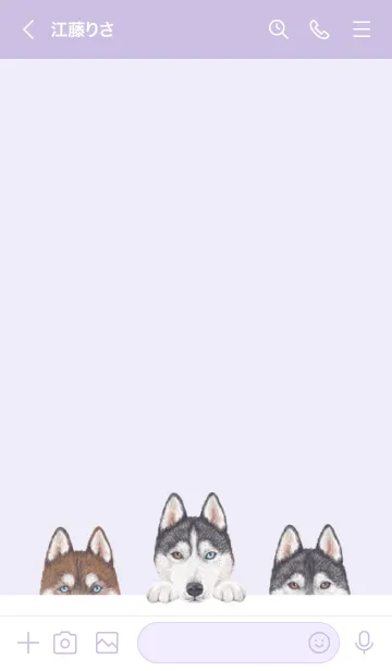 [LINE着せ替え] ワンワン！ - ハスキー - 藤 むらさきの画像3