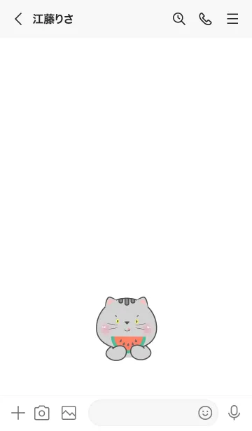 [LINE着せ替え] Face Grey Cat  Simple Theme (JP)の画像3