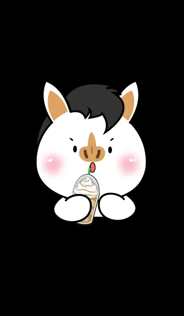 [LINE着せ替え] Face White Horse Simple Theme (JP)の画像1