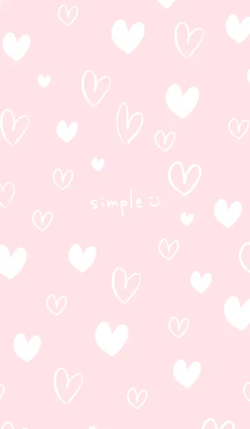 [LINE着せ替え] シンプルたくさんハートピンク5の画像1