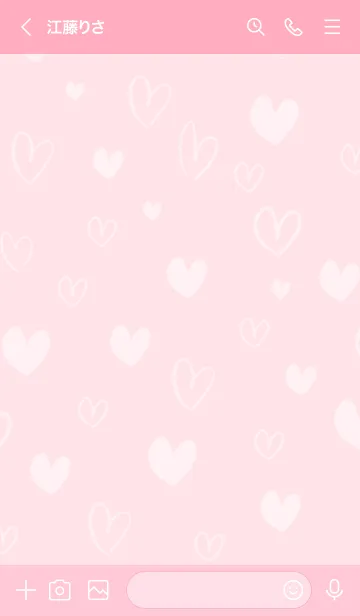 [LINE着せ替え] シンプルたくさんハートピンク5の画像3