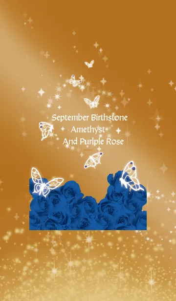 [LINE着せ替え] オレンジ : 9月のサファイアと蝶の画像1