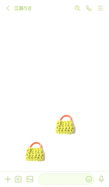 [LINE着せ替え] ニット バッグ -イエローグリーン-004の画像3