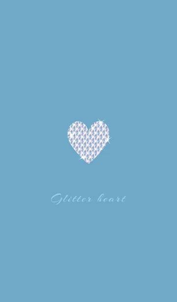 [LINE着せ替え] ～キラキラハート～♥ブルー35_1の画像1