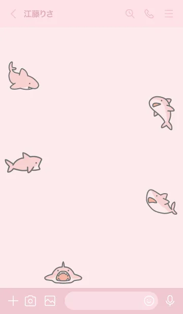 [LINE着せ替え] ピンク : simple pink shark theme.の画像3