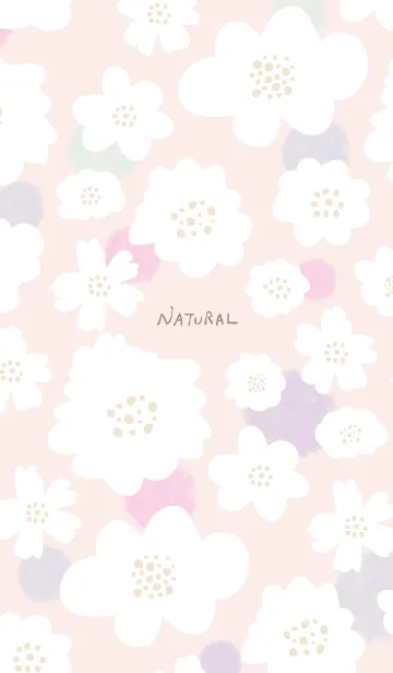 [LINE着せ替え] 白いお花と水玉 ピンクの画像1