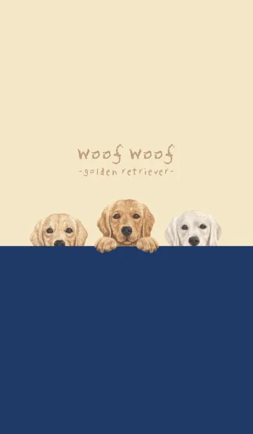 [LINE着せ替え] ワンワン - ゴールデンレトリバー - 紺色の画像1