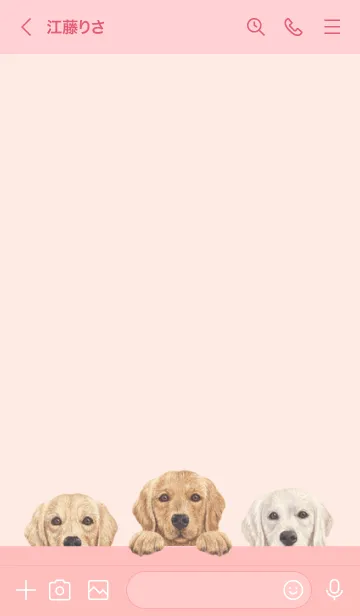 [LINE着せ替え] ワンワン - レトリバー - 桜 ピンクの画像3