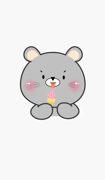 [LINE着せ替え] Face Grey Mouse Simple Theme(JP)の画像1