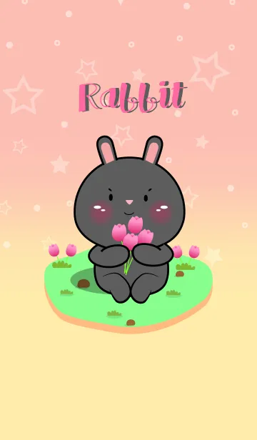 [LINE着せ替え] Cute Black Rabbit In Pastel Theme (JP)の画像1