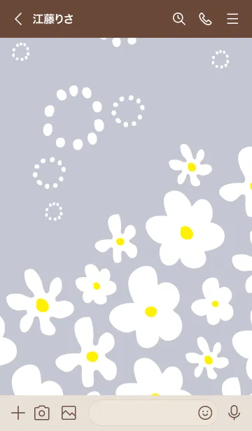 [LINE着せ替え] 白い花が可愛い パープル3の画像3