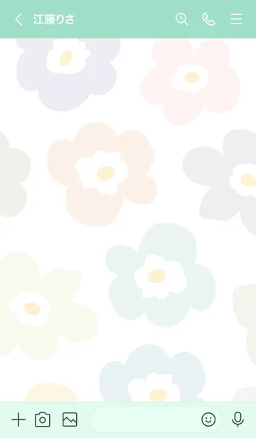 [LINE着せ替え] 北欧風 花 白8の画像3