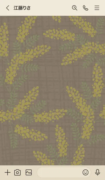 [LINE着せ替え] ミモザと麻 ブラウン9の画像3