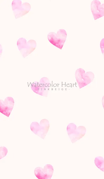 [LINE着せ替え] Watercolor-Heart PINKBEIGE 2の画像1
