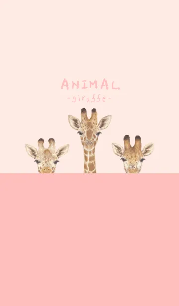 [LINE着せ替え] ANIMAL - キリン - 桜 ピンクの画像1