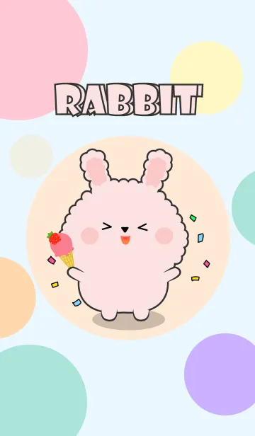 [LINE着せ替え] Color Cute Pink  Rabbit  FuFu Theme (JP)の画像1