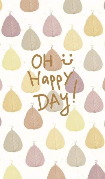 [LINE着せ替え] 茶色系葉っぱスマイル23の画像1