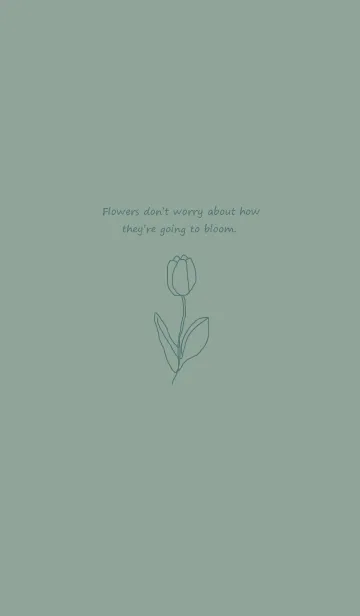 [LINE着せ替え] art tulip (kusumi green)の画像1