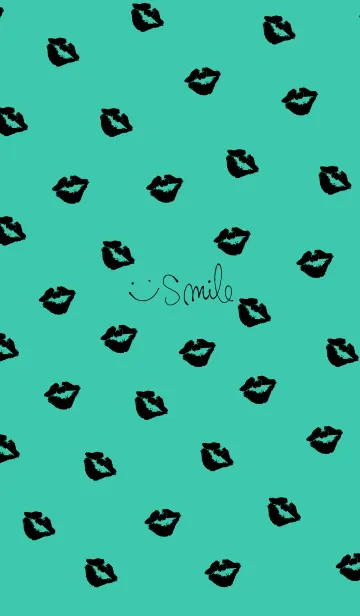 [LINE着せ替え] 黒キスマーク グリーン3の画像1