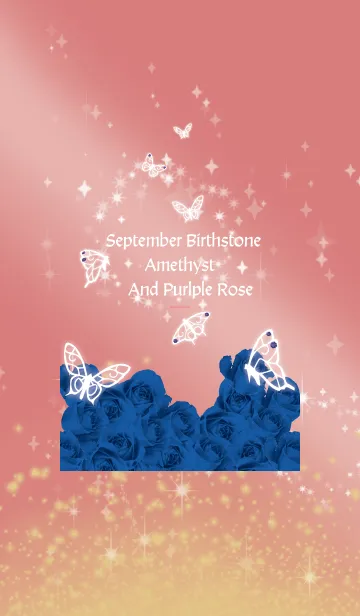 [LINE着せ替え] ベージュとピンク : 9月のサファイアと蝶の画像1