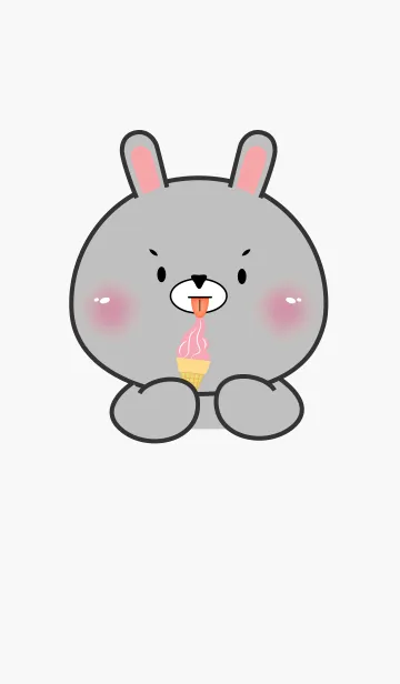 [LINE着せ替え] Face Grey Rabbit Simple Theme (JP)の画像1