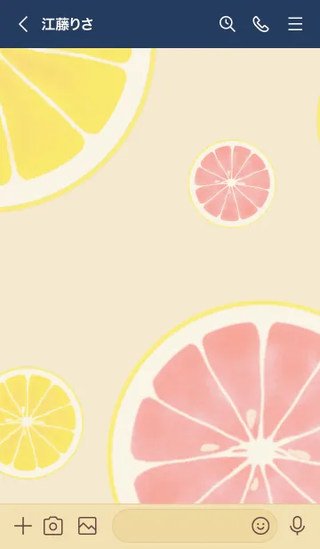 [LINE着せ替え] Pamplemousse ネイビーの画像3