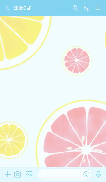 [LINE着せ替え] Pamplemousse 水色の画像3