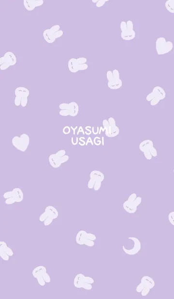 [LINE着せ替え] おやすみうさぎ #パターン #パープルの画像1