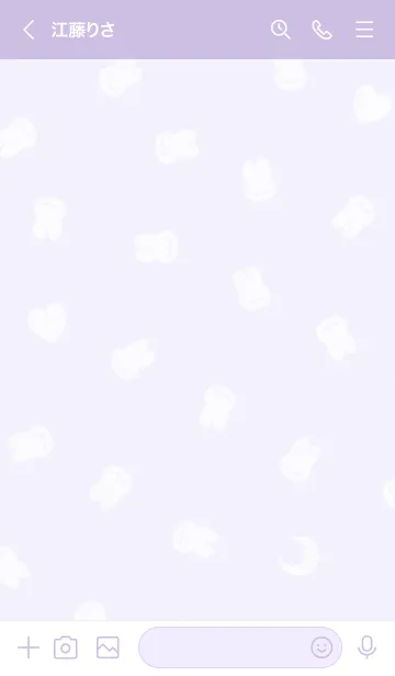 [LINE着せ替え] おやすみうさぎ #パターン #パープルの画像3
