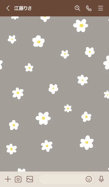 [LINE着せ替え] flower pattern/ greigeの画像3