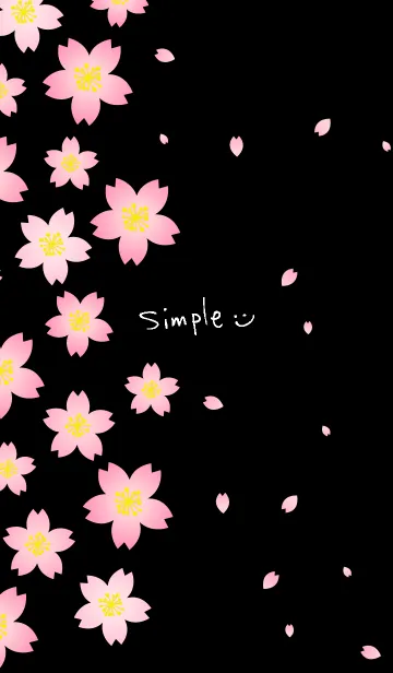 [LINE着せ替え] シンプル黒桜14の画像1