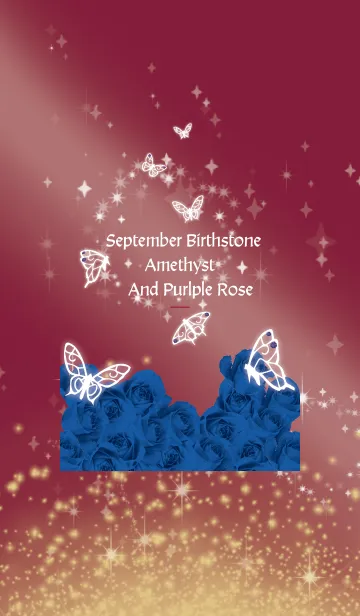 [LINE着せ替え] ボルドー : 9月のサファイアと蝶の画像1