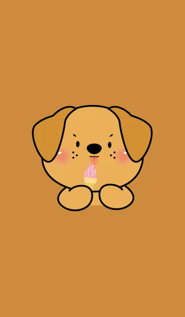 [LINE着せ替え] Face Golden Dog Simple Theme (JP)の画像1