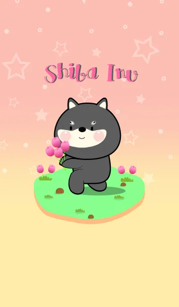 [LINE着せ替え] Cute Black Shiba Inu In Pastel Theme(JP)の画像1