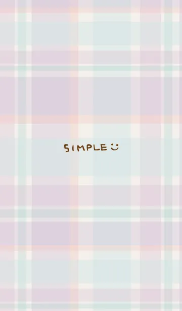 [LINE着せ替え] チェック柄 紫 スマイル付き2の画像1