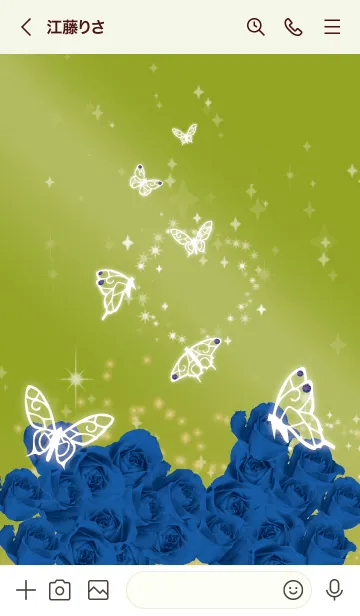 [LINE着せ替え] 黄緑 : 9月のサファイアと蝶の画像3