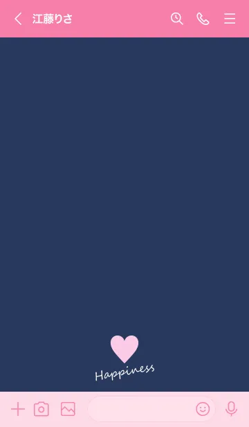 [LINE着せ替え] Small Heart *Navy+Pink 20*の画像3